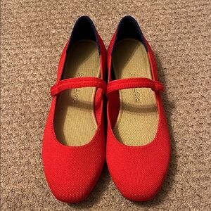 Red Mary Jane Flats